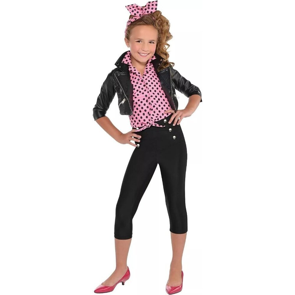 Greaser Girl Retro 50's Sock Hop Dress Up Youth Halloween‎ Costume XL 14/16 464